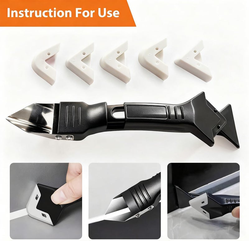 Doiaz Caulk Gun Kit with Caulk Remover Tool - Smooth Silicone Caulking Gun Set for Caulking Removal, Shower & Bathroom, Includes Caulking Gun Tool, Caulk Scraper Tool Spackle Knife, All in One with Gift Box - Image 3